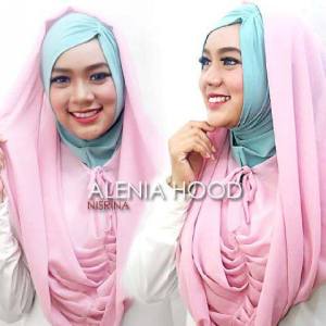 nisrina hijab alenia hood biru bryan-dusty pink